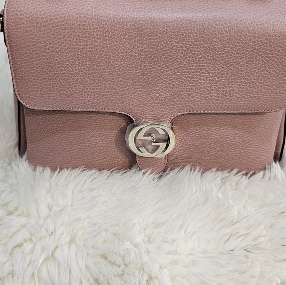 GUCCI  DOLLAR CALFSKIN INTERLOCKING G  TOTE_BEIGE_MEDIUM_ - Picture 14 of 17